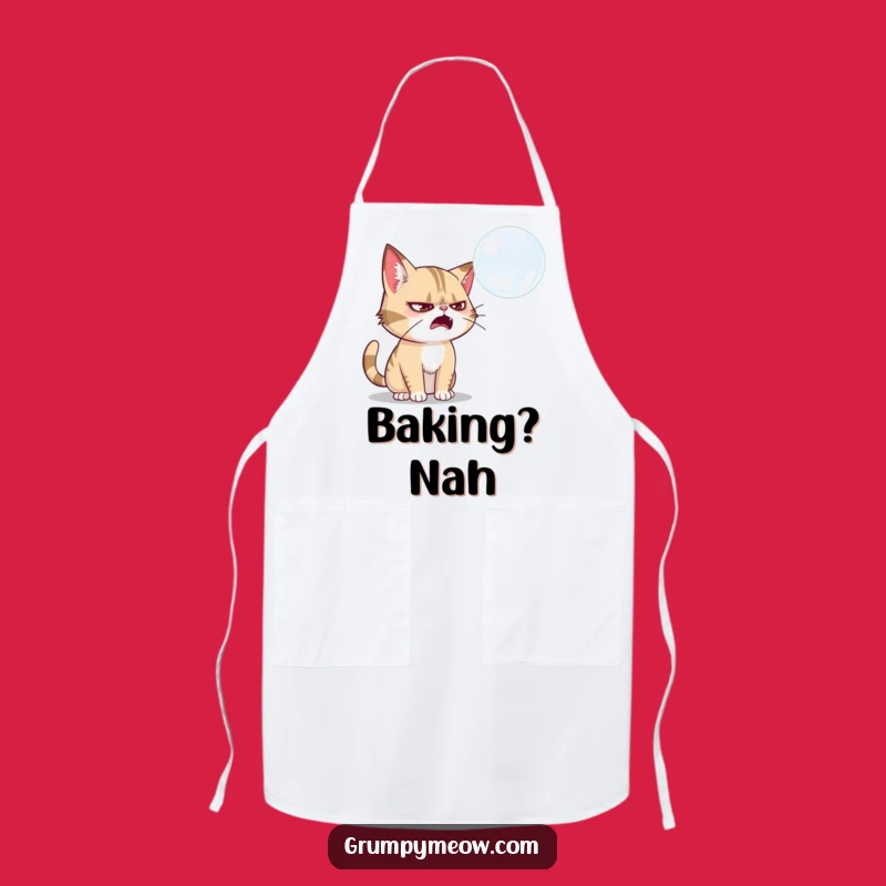 Funny Grumpy Cat Bubble Swatter Apron: Cook with Playful Focus
