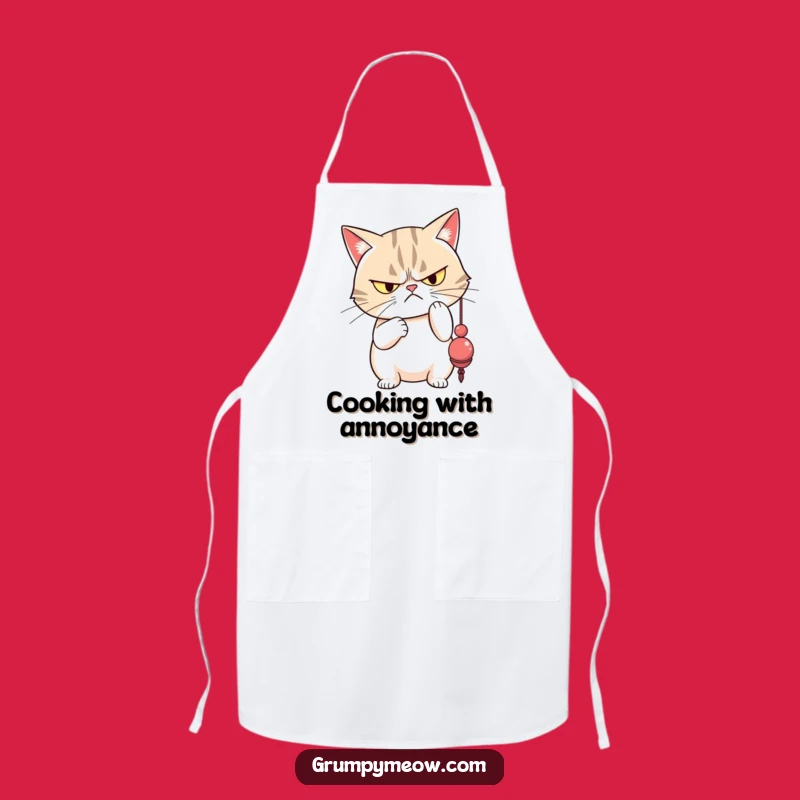 Funny Grumpy Cat Apron: Disdainful Toy Bat, Hilarious Kitchen Gift