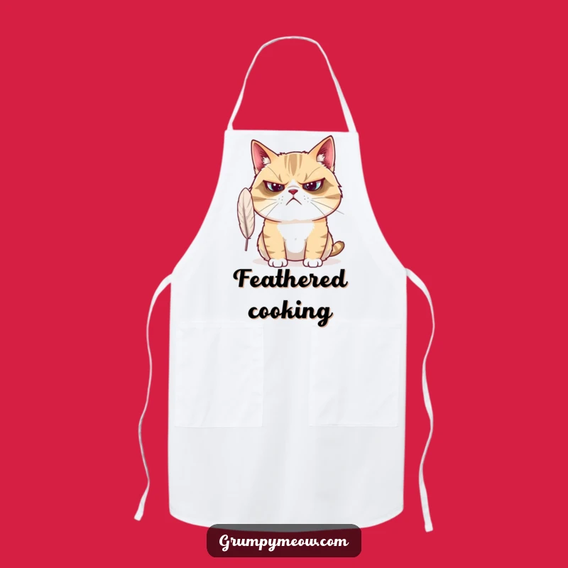 Funny Grumpy Cat Apron - Bewildered Kitchen Wear, Sarcastic Funny Gift for Cooks