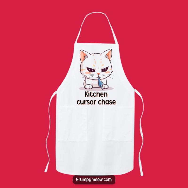 Funny Cat Cursor Apron - Hilarious Kitchen Gear for Tech Paws
