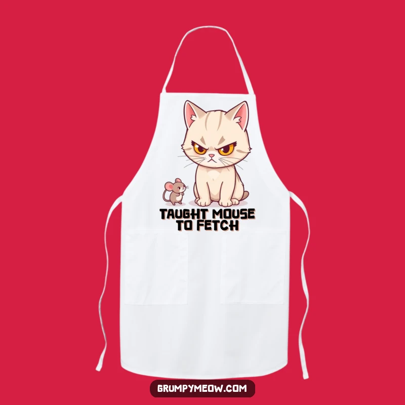 Funny Cat Stern Toy Apron: Hilarious Kitchen Wear for Cat Lovers, Serious Cooking