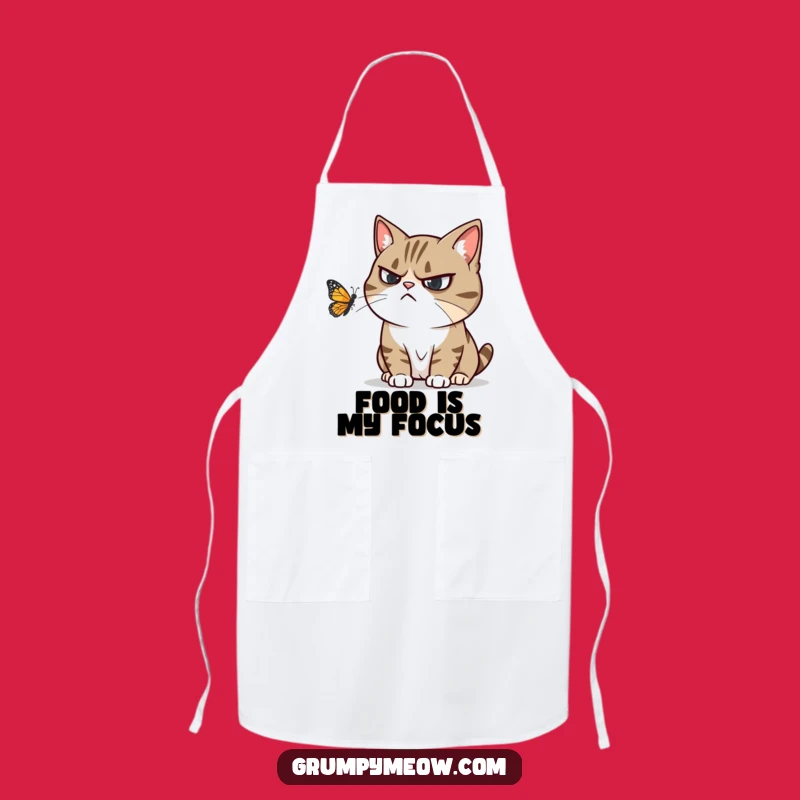 Funny Grumpy Cat Butterfly Apron - Annoyed Kitchen Accessory