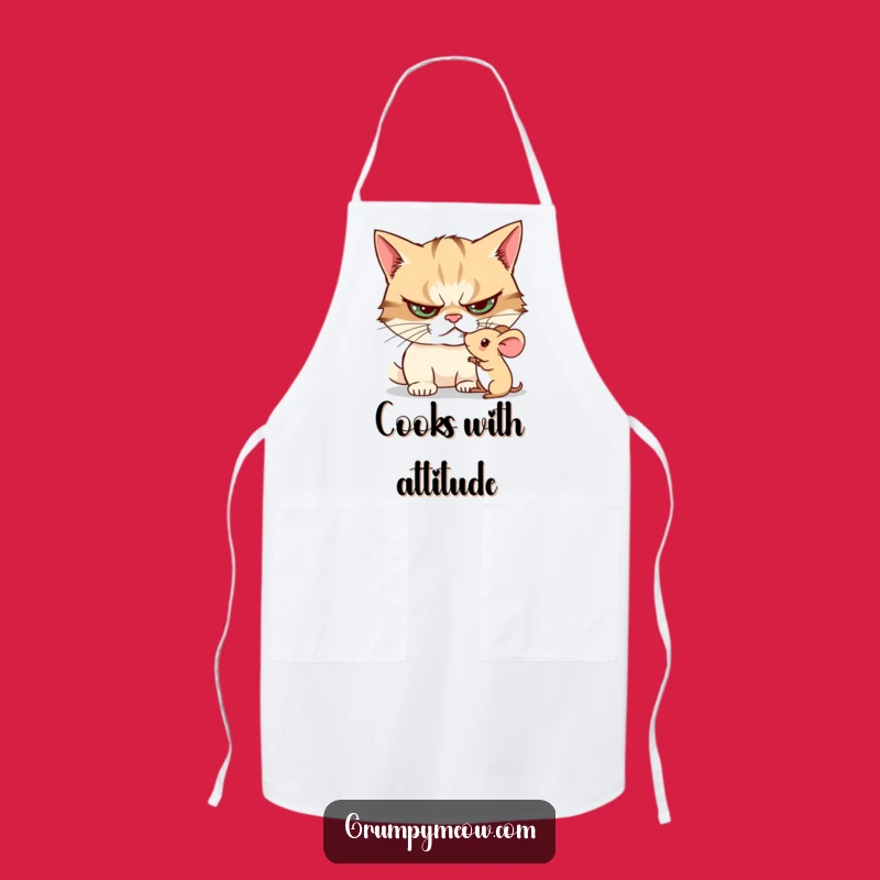 Funny Grumpy Cat Chef's Apron - Kitchen Humor & Hilarious Gift