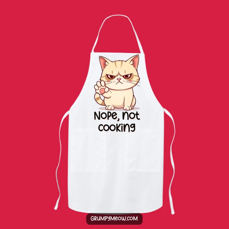 Funny Grumpy Cat No Apron: Sassy Character for a Humorous Kitchen Gift