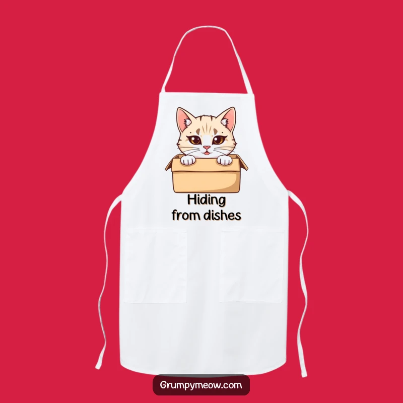Funny Peeking Cat Apron: Box Chef, Furrowed Focus, Ideal Cooking Gift
