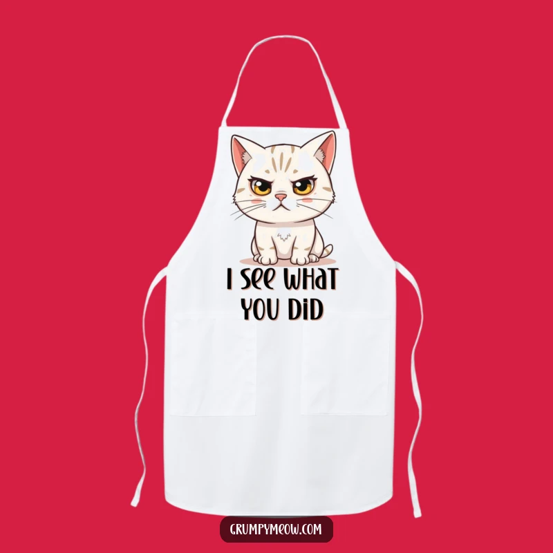 Funny Skeptical Cat Apron - Witty Kitchen Accessory Gift