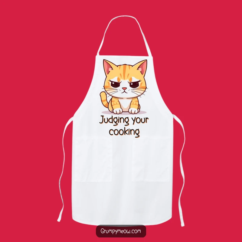 Funny Unimpressed Cat Apron: Cook with Critical Feline Style