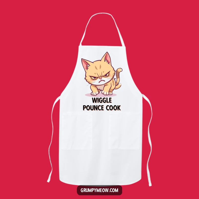 Funny Grumpy Cat Wiggle Pounce Apron: Hilarious Kitchen Wear for Cat Cooks
