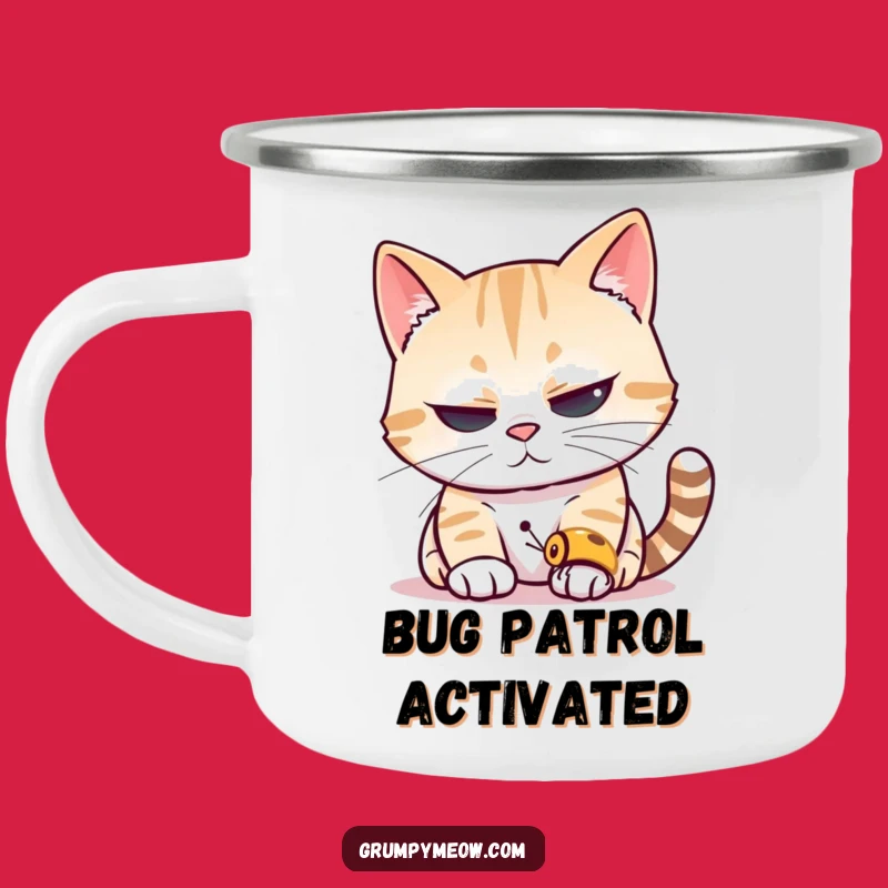 Funny Cat Insect Camping Mug: Durable, Hilarious Gift for Outdoorsy Cat Lovers, Always Watching