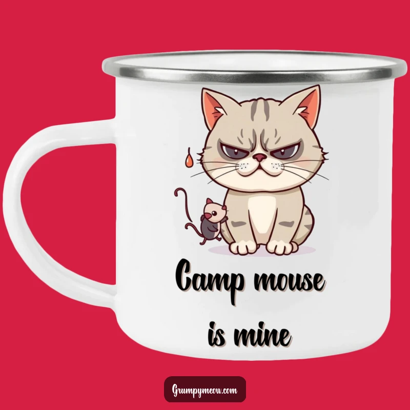 Funny Grumpy Cat Playful Camping Mug - Adventure and Antics! Perfect Funny Gift!