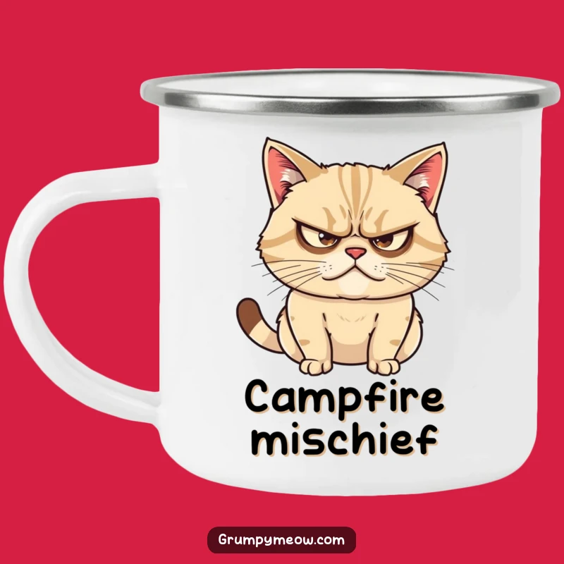 Funny Grumpy Cat Camping Mug - For The Adventurous Schemer