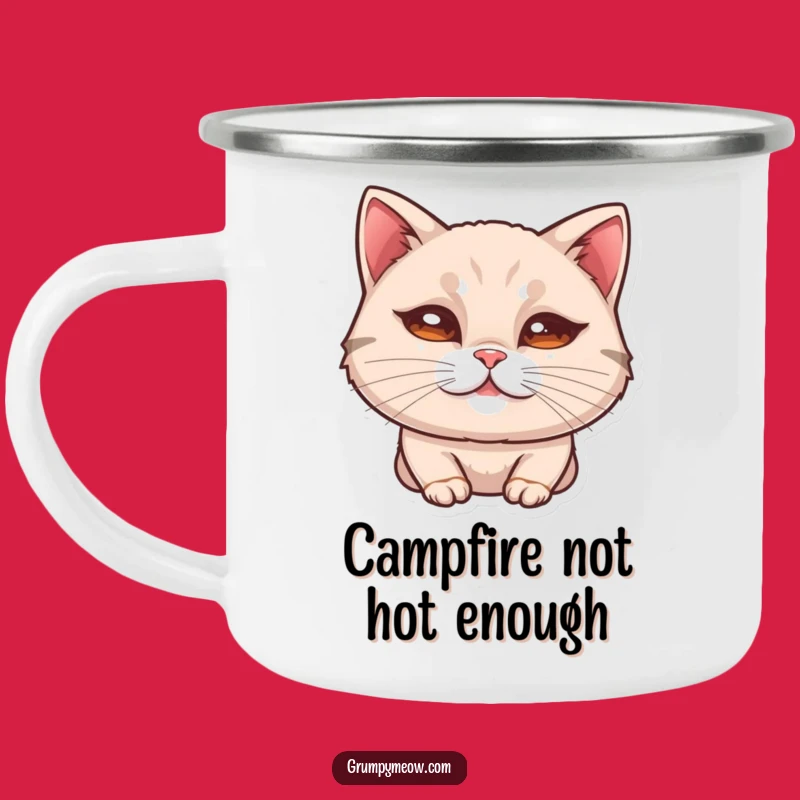 Funny Cat Curled Lip Camping Mug - Subtle Unimpressed Outdoor