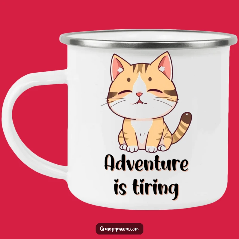Funny Cat Sigh Camping Mug: Durable, Hilarious Gift for Outdoor Cat Lovers, Fueled by Sighs