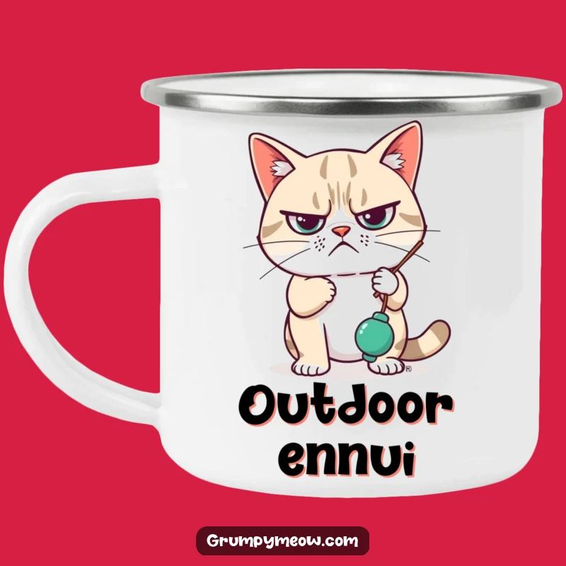 Funny Grumpy Cat Camping Mug: Unimpressed Adventures, a Hilarious Outdoor Gift!