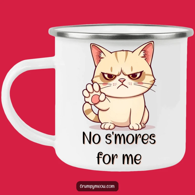 Funny Grumpy Cat No Camping Mug: Sassy Character for Uninterrupted Adventures