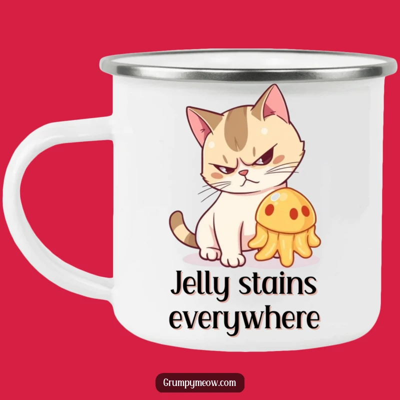 Funny Grumpy Cat Jelly Hiss Camping Mug - Outdoor Humorous Gift
