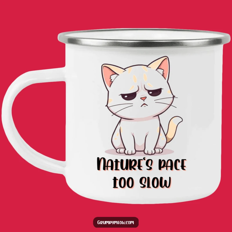 Funny Unimpressed Cat Tail Flick Camping Mug - Annoyed Outdoor Gift