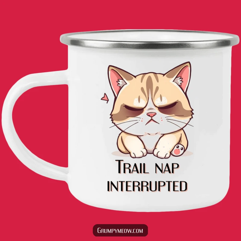 Funny Grumpy Cat Nap Disturbed Camping Mug: Coffee with Sleepy Sass!