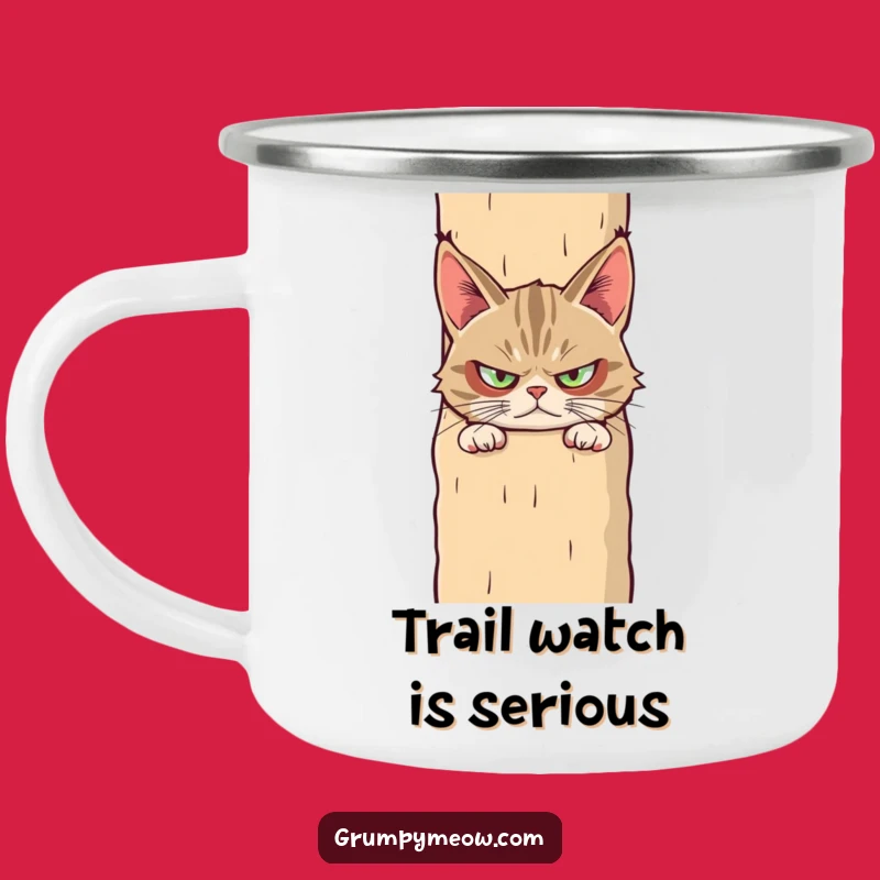 Funny Grumpy Cat Suspicious Camping Mug - Adventure with Attitude! Perfect Funny Gift!