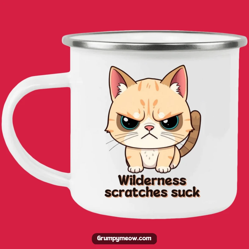 Funny Grumpy Cat Camping Mug - For Reluctant Adventures