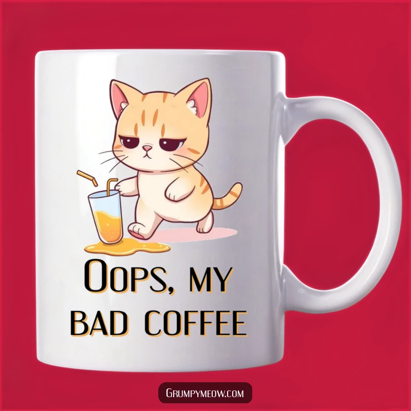 Funny Cat Spill Mug: Hilarious Gift for Cat Lovers, Embracing Messy Moments