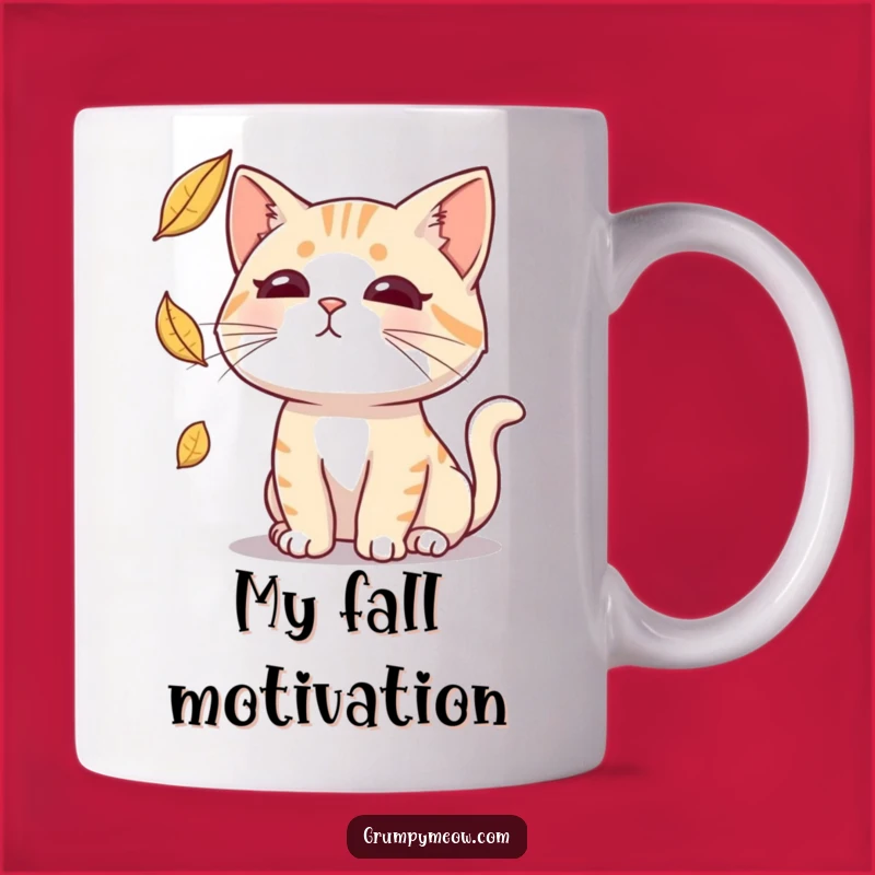 Funny Deadpan Cat Leaf Mug: Hilarious Feline Focus, Sarcastic Gift
