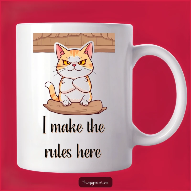 Funny Defiant Cat Mug: Grumpy Feline Attitude for Your Morning Coffee Gift
