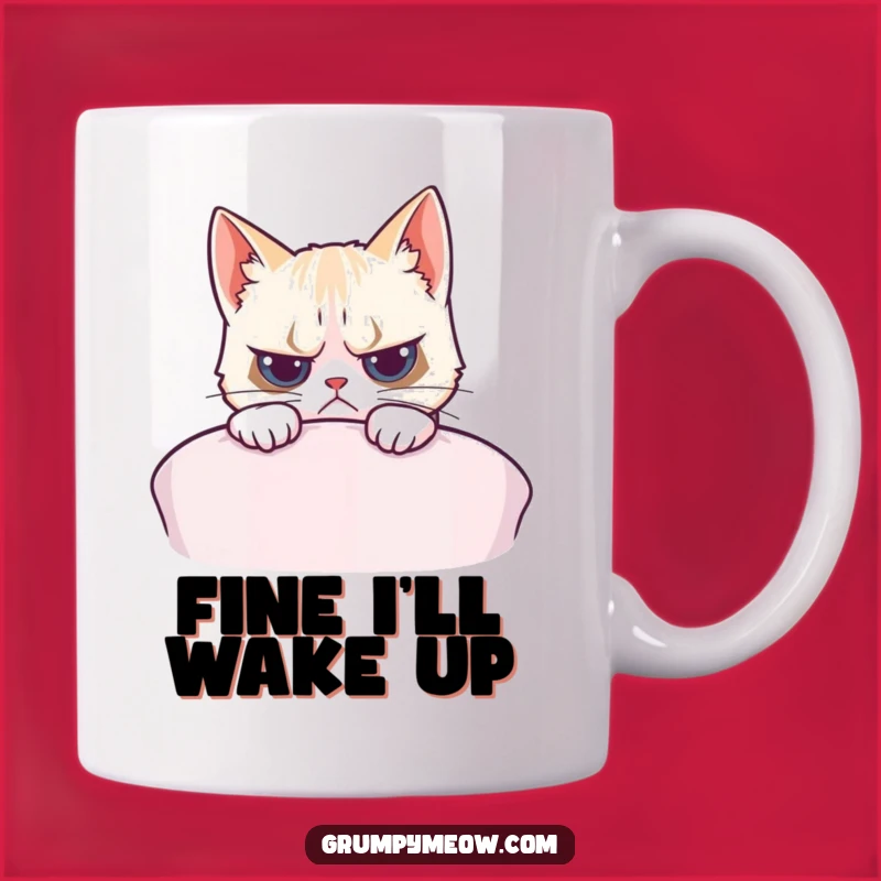 Funny Grumpy Cat Cushion Peek Mug - A Hilarious Gift for Cat Lovers