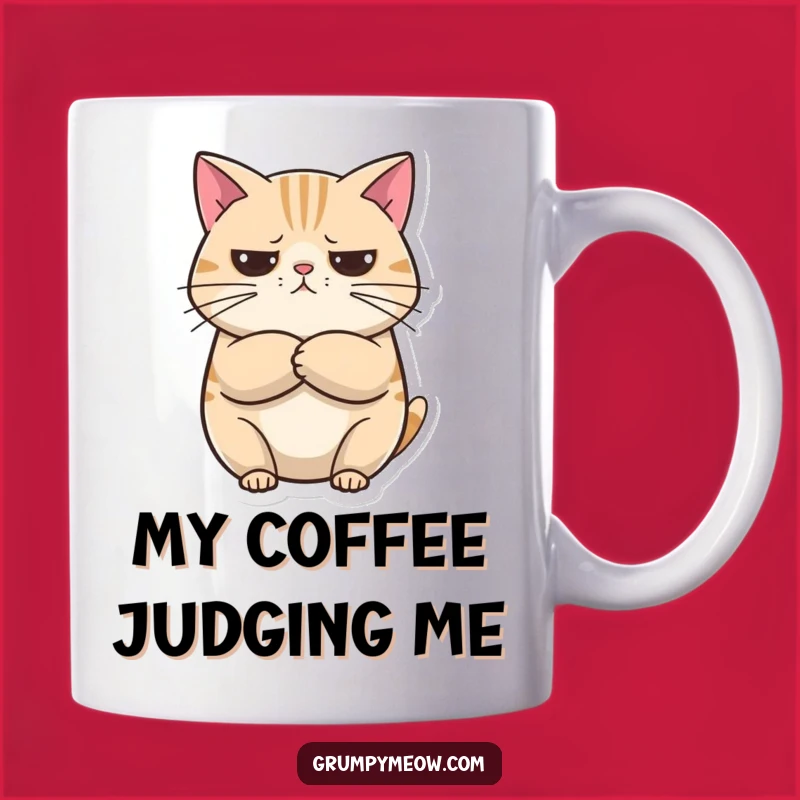 Funny Unimpressed Cat Mug: Curious Cat Face, Grumpy Humor, Perfect Funny Gift