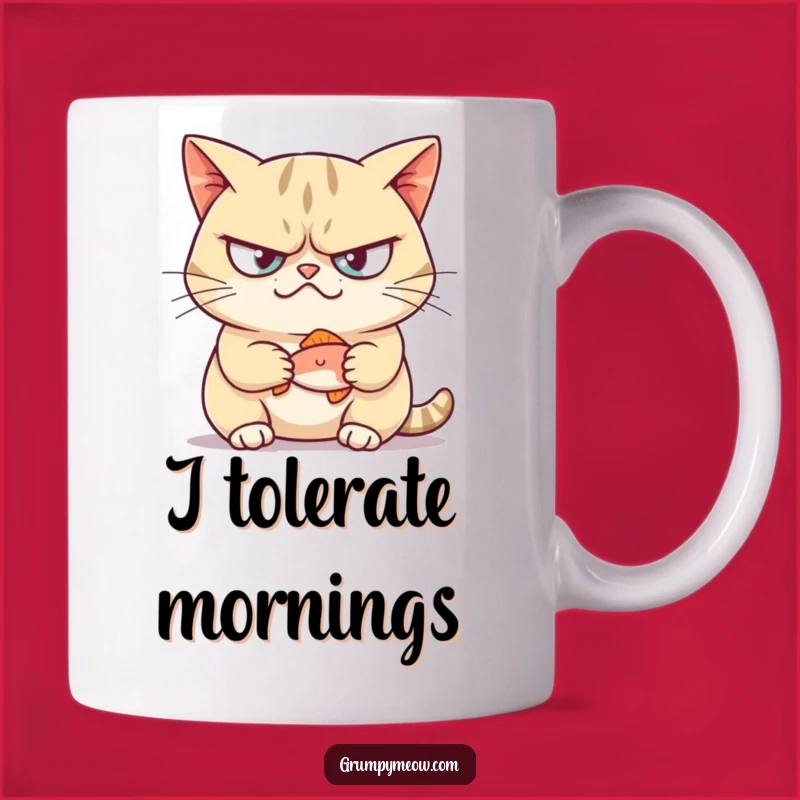 Funny Grumpy Cat Fish Smirk Mug - Hilarious Pet Owner Gift for Cat Lovers