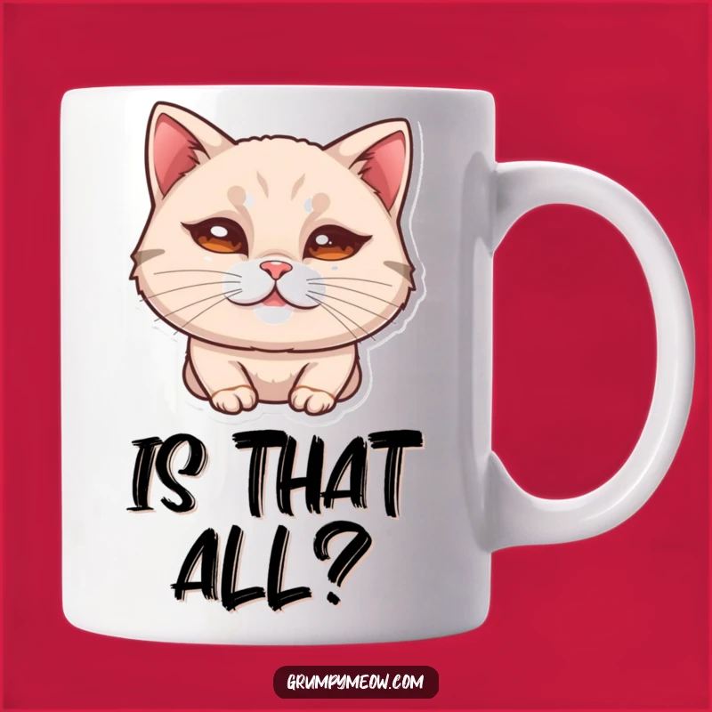 Funny Cat Curled Lip Mug - Subtle Unimpressed Feline Gift