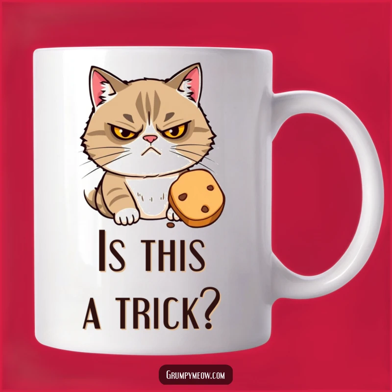 Funny Grumpy Cat Treat Mug - Suspiciously Guarding Your Goodies! Perfect Funny Gift!