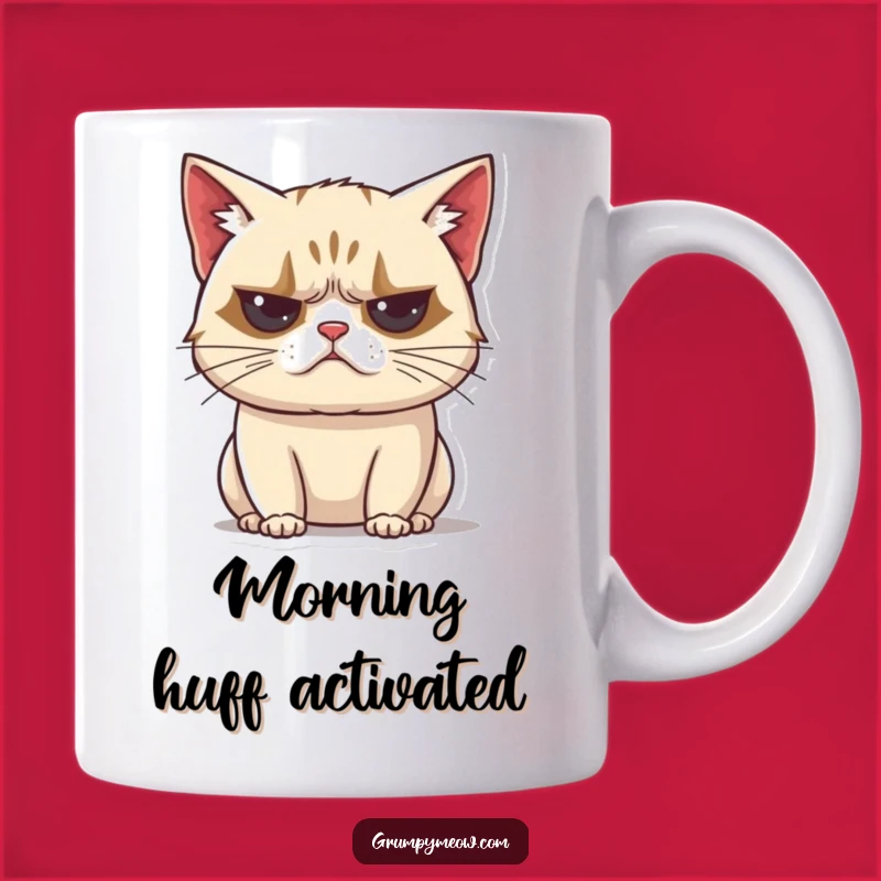Funny Grumpy Cat Huff Mug: The Sound of Feline Discontent!