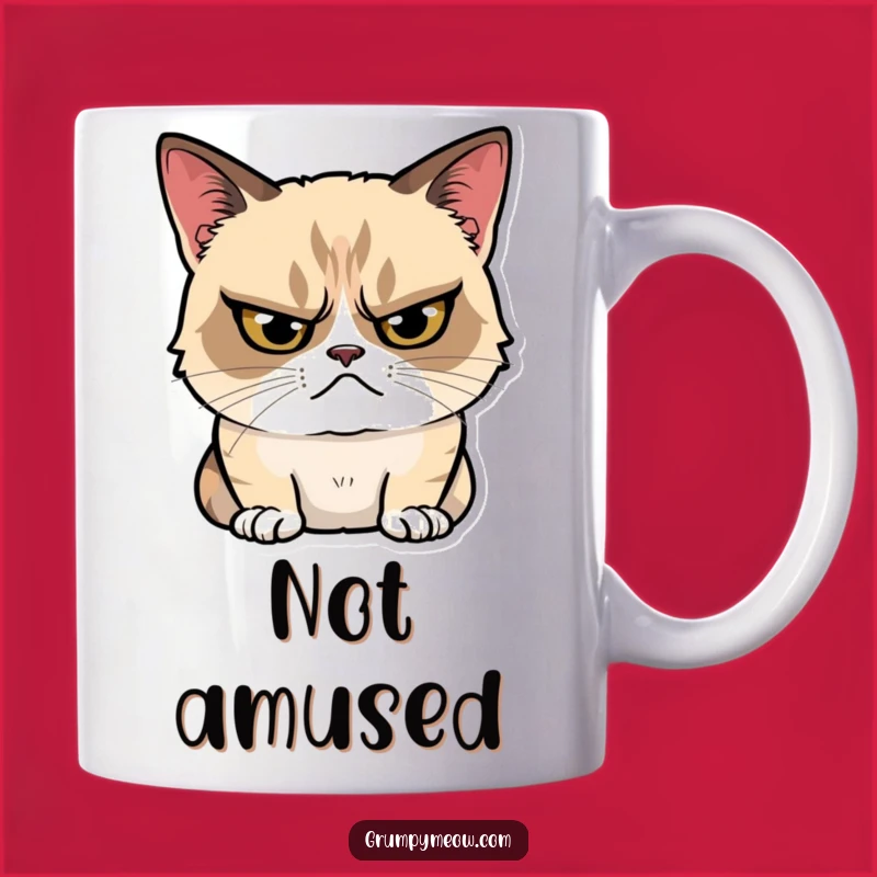 Funny Grumpy Cat Mug: Glaring with a Secret Smile, a Perfect Funny Gift!