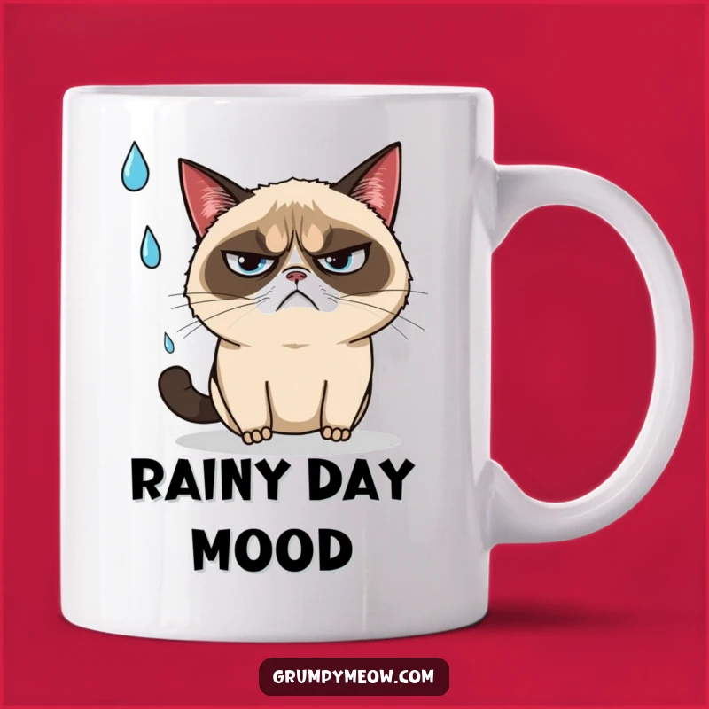 Funny Grumpy Cat Rain Mug, Annoyed Sigh for Your Perfect Funny Gift