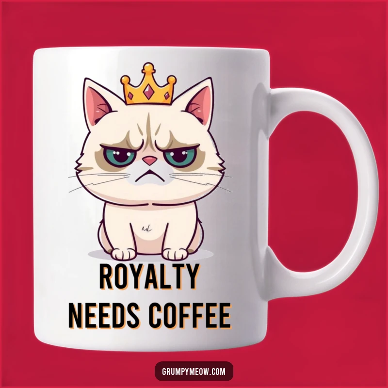 Funny Grumpy Cat Crown Mug - Royal Resignation for Your Morning! Perfect Funny Gift!