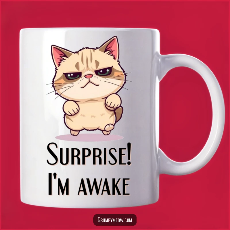 Funny Grumpy Cat Energy Burst Mug: Hilarious Surprise Gift for Cat Fans