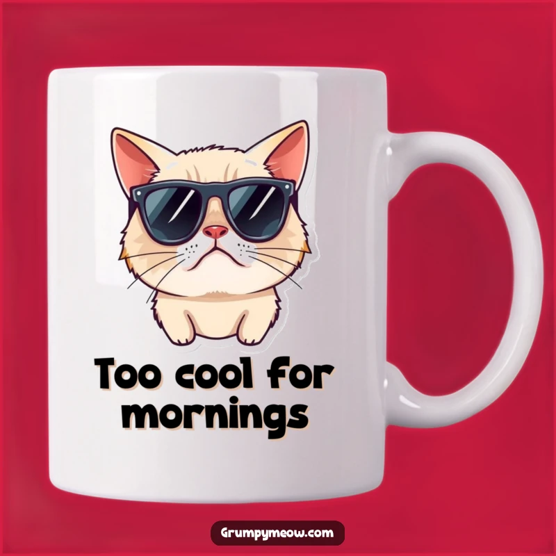 Funny Cool Grumpy Cat Sunglasses Mug - Sarcastic Cat Lover Gift