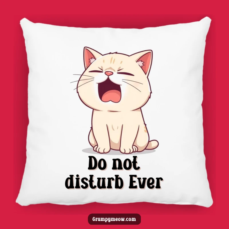 Funny Bored Cat Yawning Pillow - Sarcastic Cat Home Decor Gift