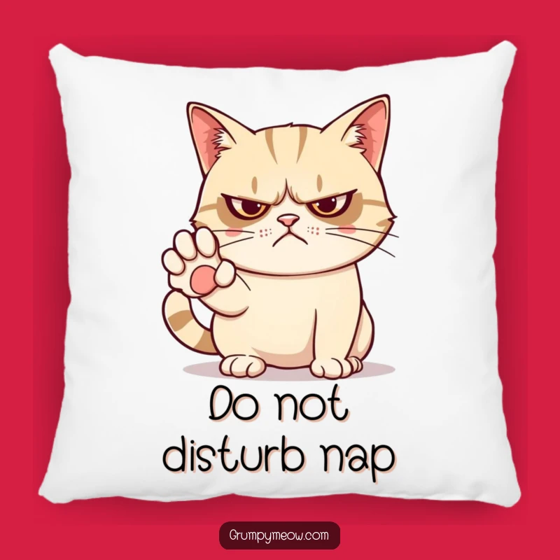 Funny Grumpy Cat No Pillow: Cozy Sassy Character for a Humorous Gift