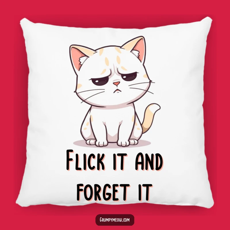 Funny Unimpressed Cat Tail Flick Pillow - Annoyed Feline Decor