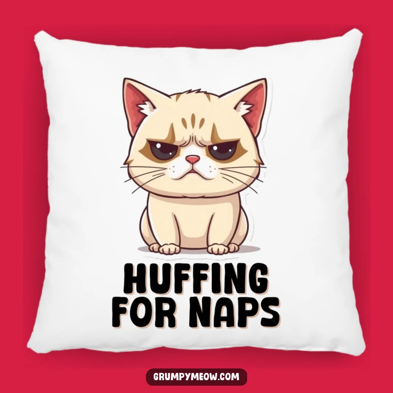 Funny Grumpy Cat Huff Pillow: Cuddle Up with Sass!