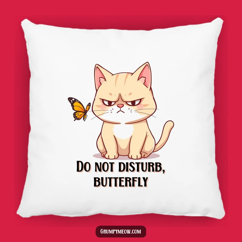 Funny Grumpy Cat Pillow - Cozy Sarcasm and Cat Lover Gift for Your Sofa