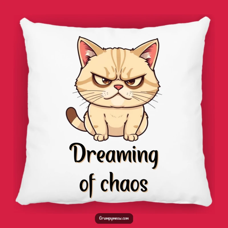 Funny Grumpy Cat Pillow - For The Ultimate Napper & Plotter