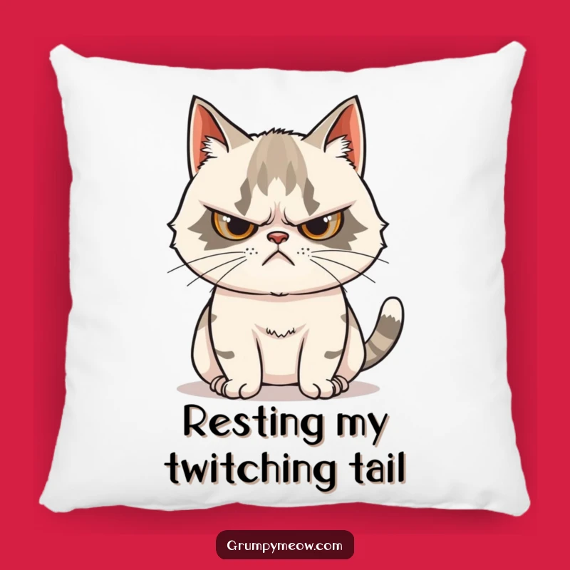 Funny Grumpy Cat Tail Pillow: Cozy Scowls and Curious Cuddles