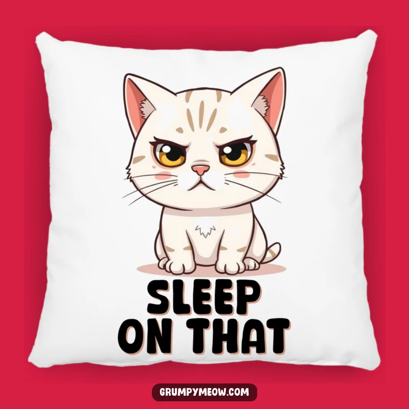 Funny Skeptical Cat Pillow - Witty Eyebrow Home Decor Gift