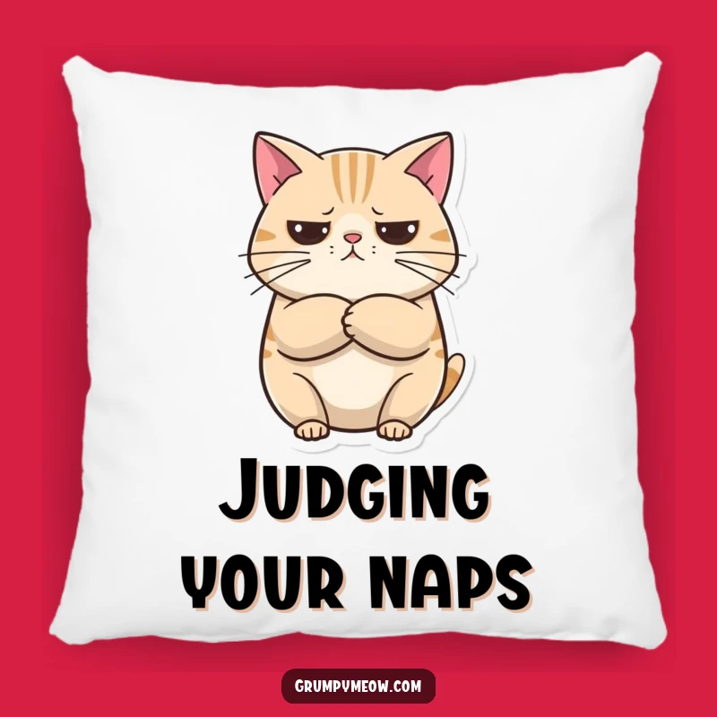 Funny Unimpressed Cat Pillow: Cozy Sarcasm, Curious Comfort, Perfect Home Decor Gift