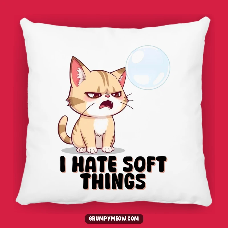 Funny Grumpy Cat Bubble Swatter Pillow: Cozy Comfort for Playful Fighters