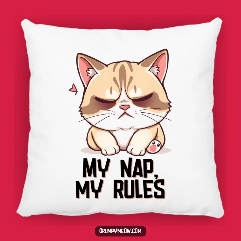 Funny Grumpy Cat Nap Disturbed Pillow: Cuddle Up with Sass!