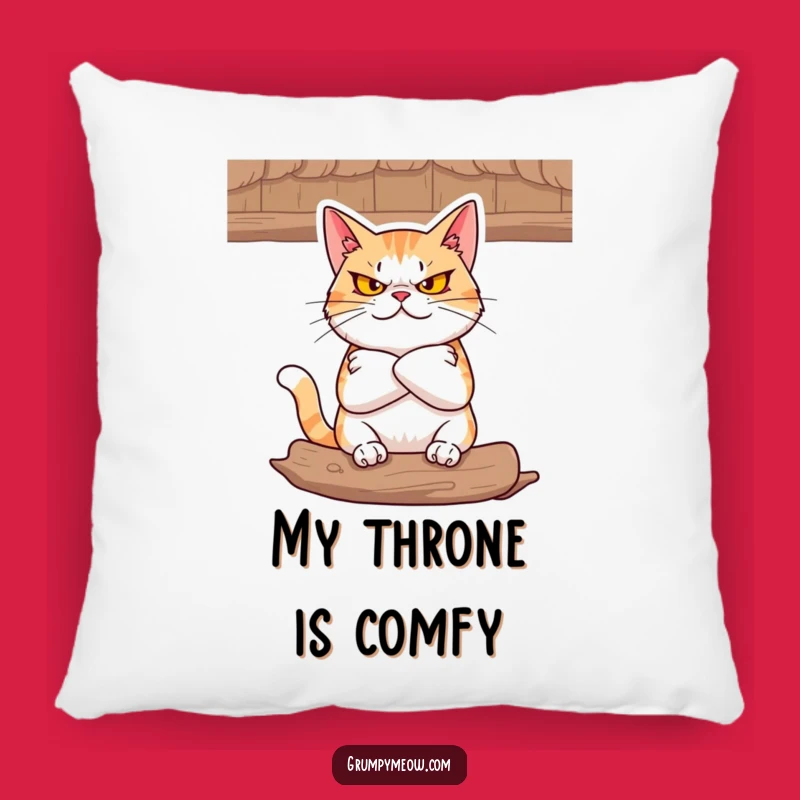 Funny Defiant Cat Pillow: Cozy Comfort with an Uncompromising Feline